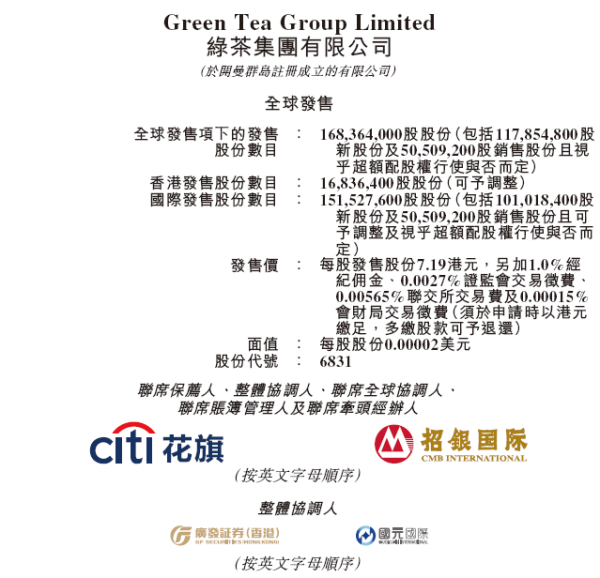 正规的股票配资 MBMC速报：餐饮企业「绿茶集团」招股，5月16日香港上市，沈国军、紫燕食品、正大食品、华宝股份等参与基石投资